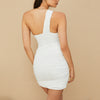Elegant White Pleated Mini Summer Dress – Chic Club Party Outfit
