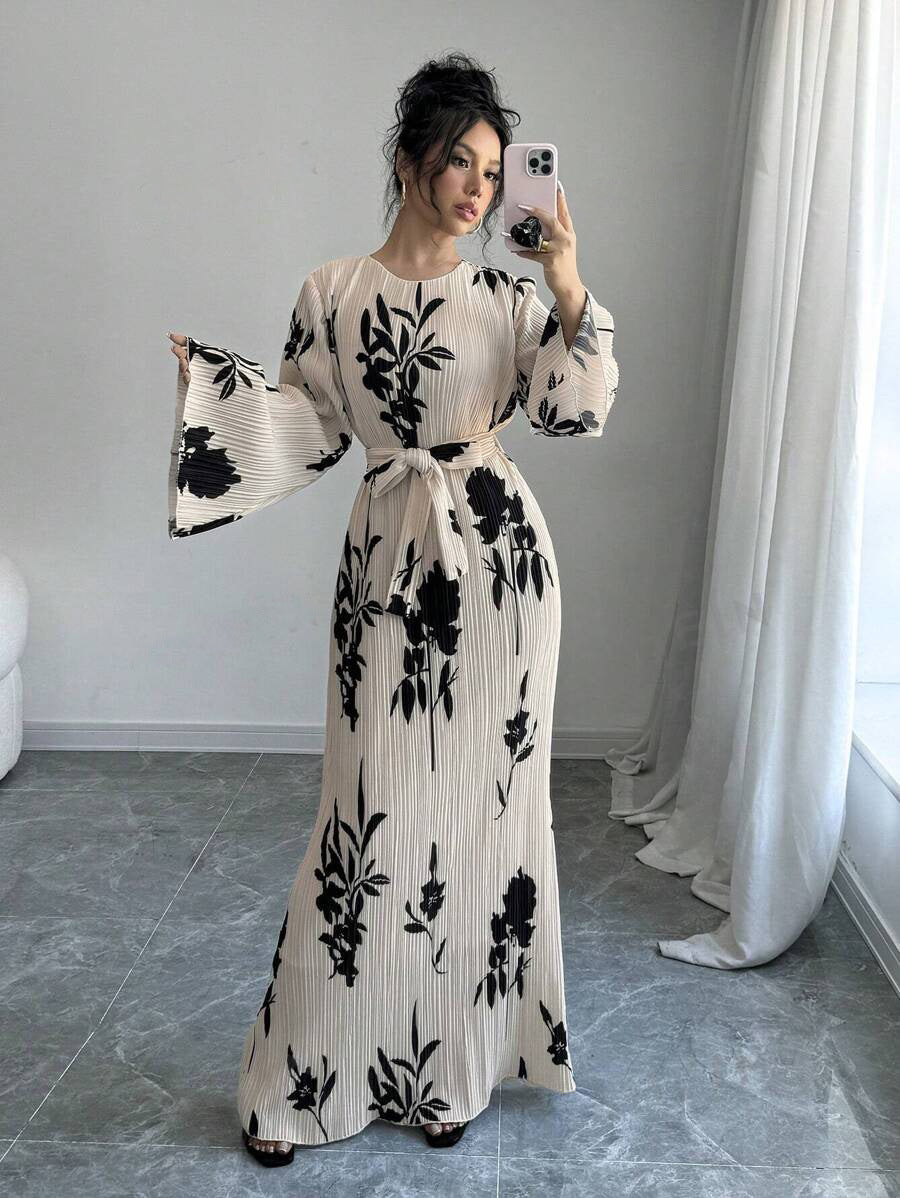 Apricot Blossom Pleated Maxi"