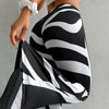 Zebra Abstract Print Flare Pants