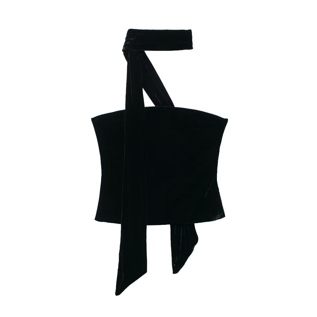 Elegance Draped – Black Sleeveless Top