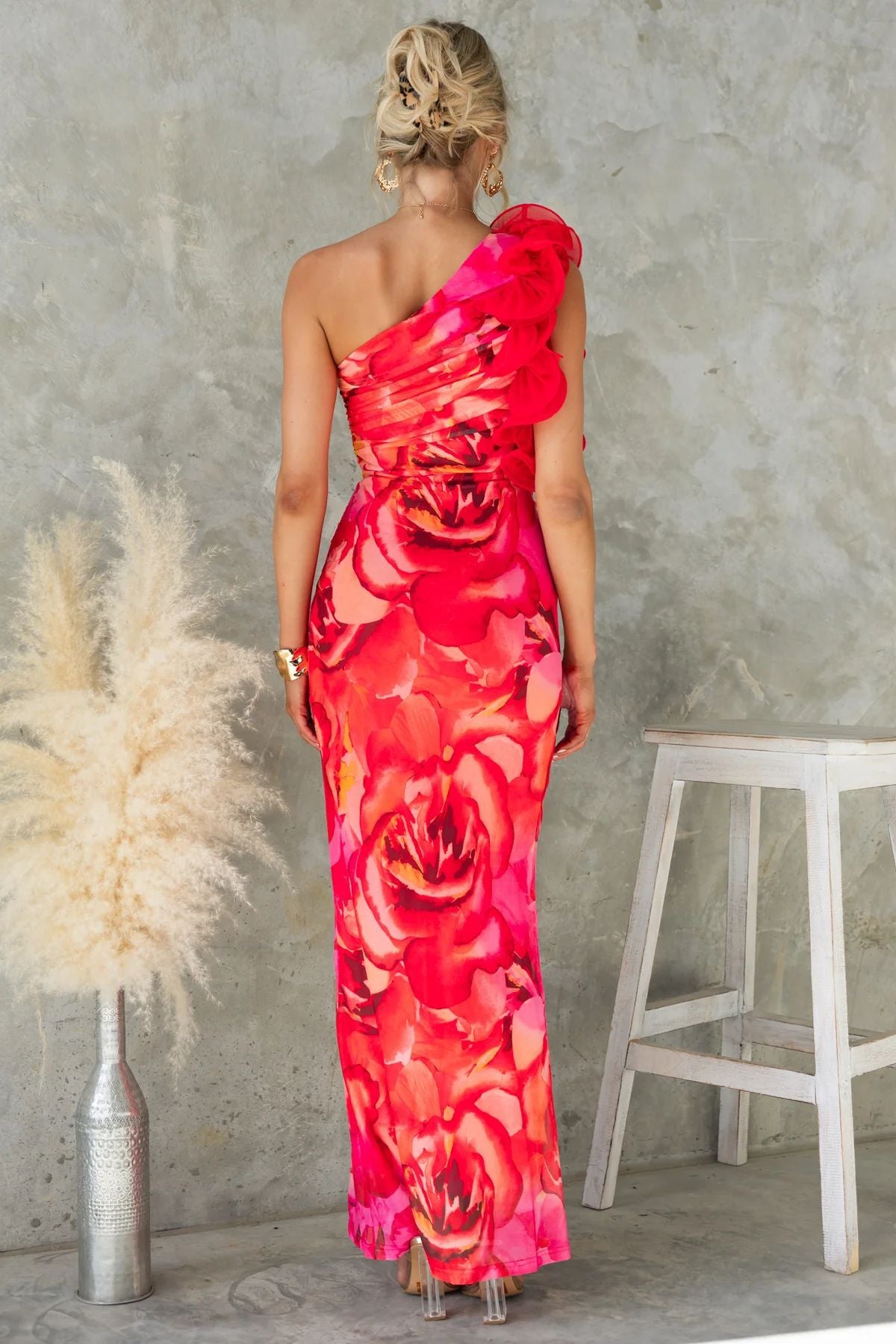 Rosalia Bloom Backless Maxi Dress