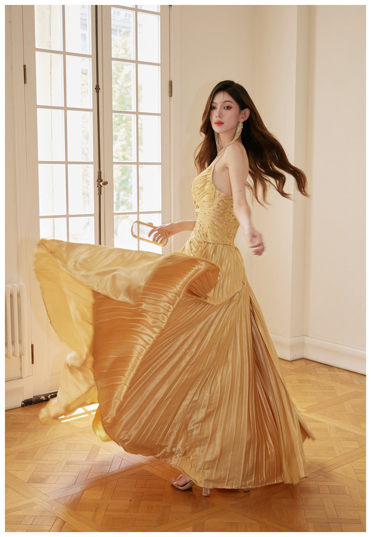 Golden Petal Dress"