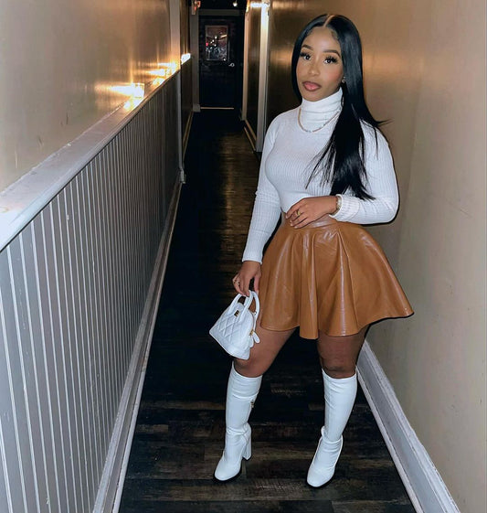 Gianna Luxe Faux Leather Mini Skirt
