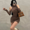 Enigma Halter Turtleneck Mini Dress