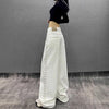 White Studded Wide-Leg Jeans