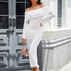 One-Shoulder Knitted Maxi Dress -Chic Long-Sleeve Beach Holiday Dress