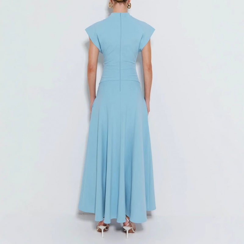 Robe longue moulante fendue Blue Muse