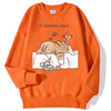Sweat-shirt oversize imprimé personnage « Laisse-moi dormir »