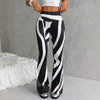Zebra Abstract Print Flare Pants