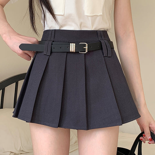 Uniform Charm Pleated Mini Skirt