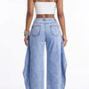 Off Script Draped-Front Wide-Leg Pants