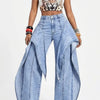 Off Script Draped-Front Wide-Leg Pants