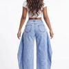 Off Script Draped-Front Wide-Leg Pants