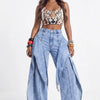Off Script Draped-Front Wide-Leg Pants