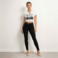 Unbothered Vintage Groove Graphic Crop Tee