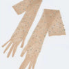 Rhinestone Mesh Long Gloves