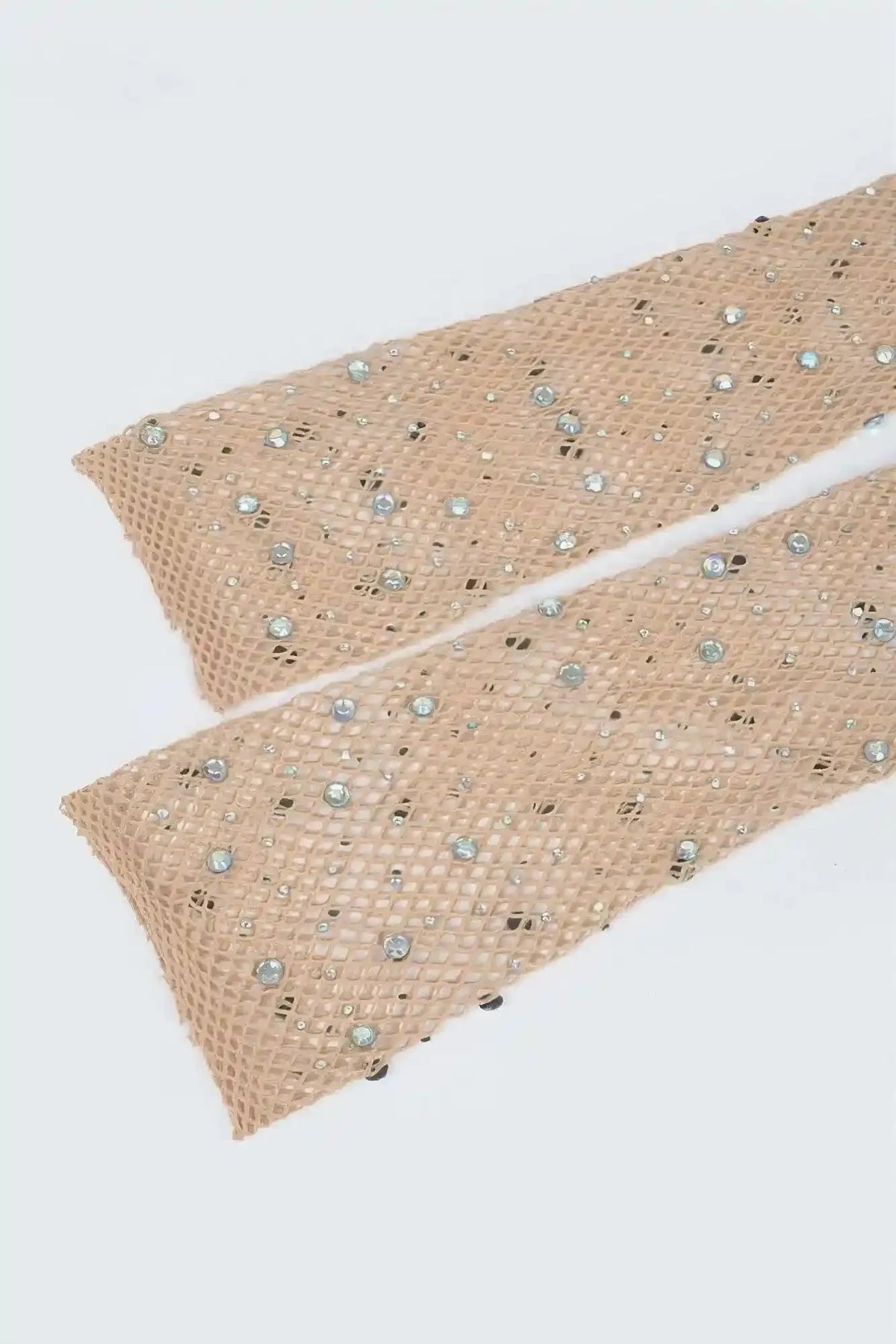 Rhinestone Mesh Long Gloves
