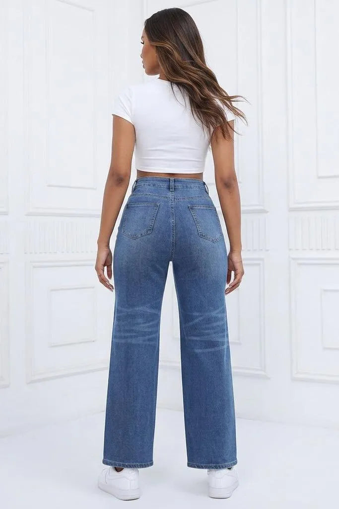 Rough Around the Edges Distressed Wide-Leg Jeans