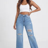 Rough Around the Edges Distressed Wide-Leg Jeans