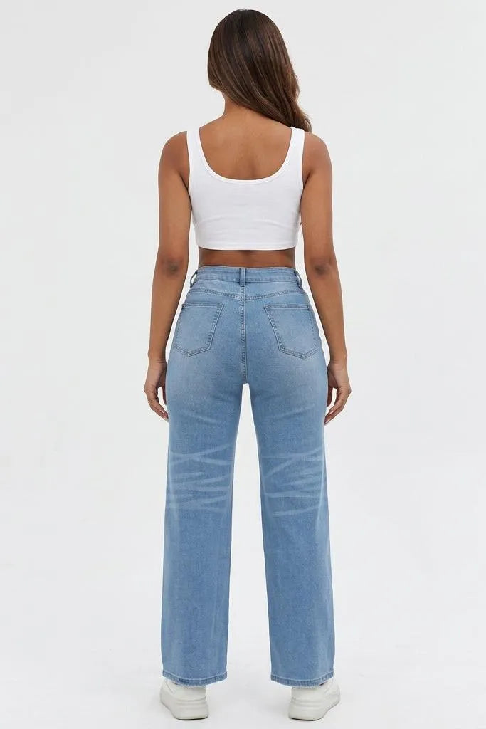 Rough Around the Edges Distressed Wide-Leg Jeans