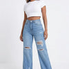 Rough Around the Edges Distressed Wide-Leg Jeans