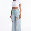 Rough Around the Edges Distressed Wide-Leg Jeans