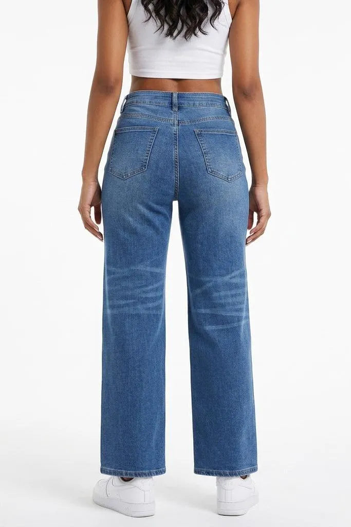 Rough Around the Edges Distressed Wide-Leg Jeans