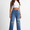 Rough Around the Edges Distressed Wide-Leg Jeans