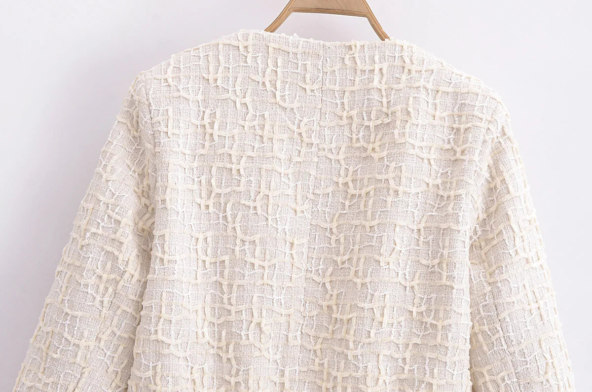 Classic Style Texture Short Bomber Jacket Coat