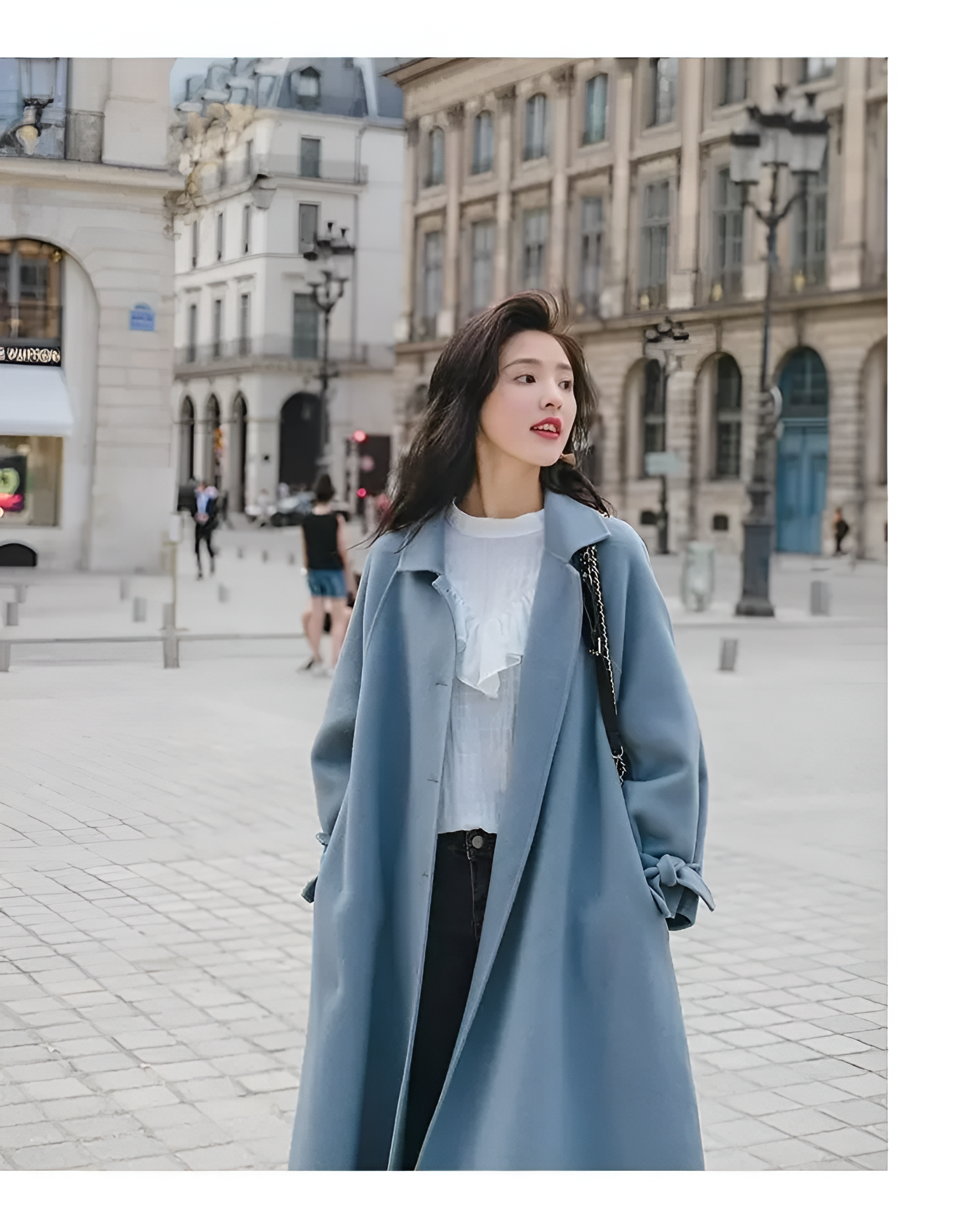 Mittellange Wolljacke für Damen 