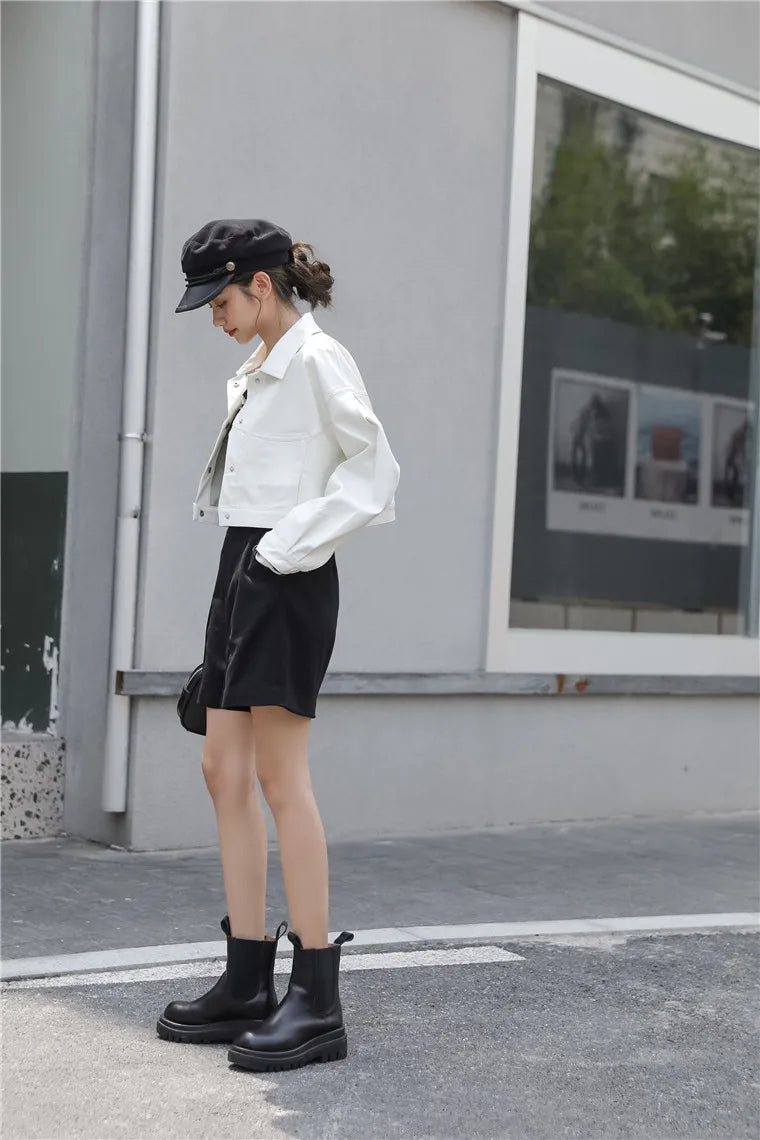 Wie es ist eine Kunstlederjacke