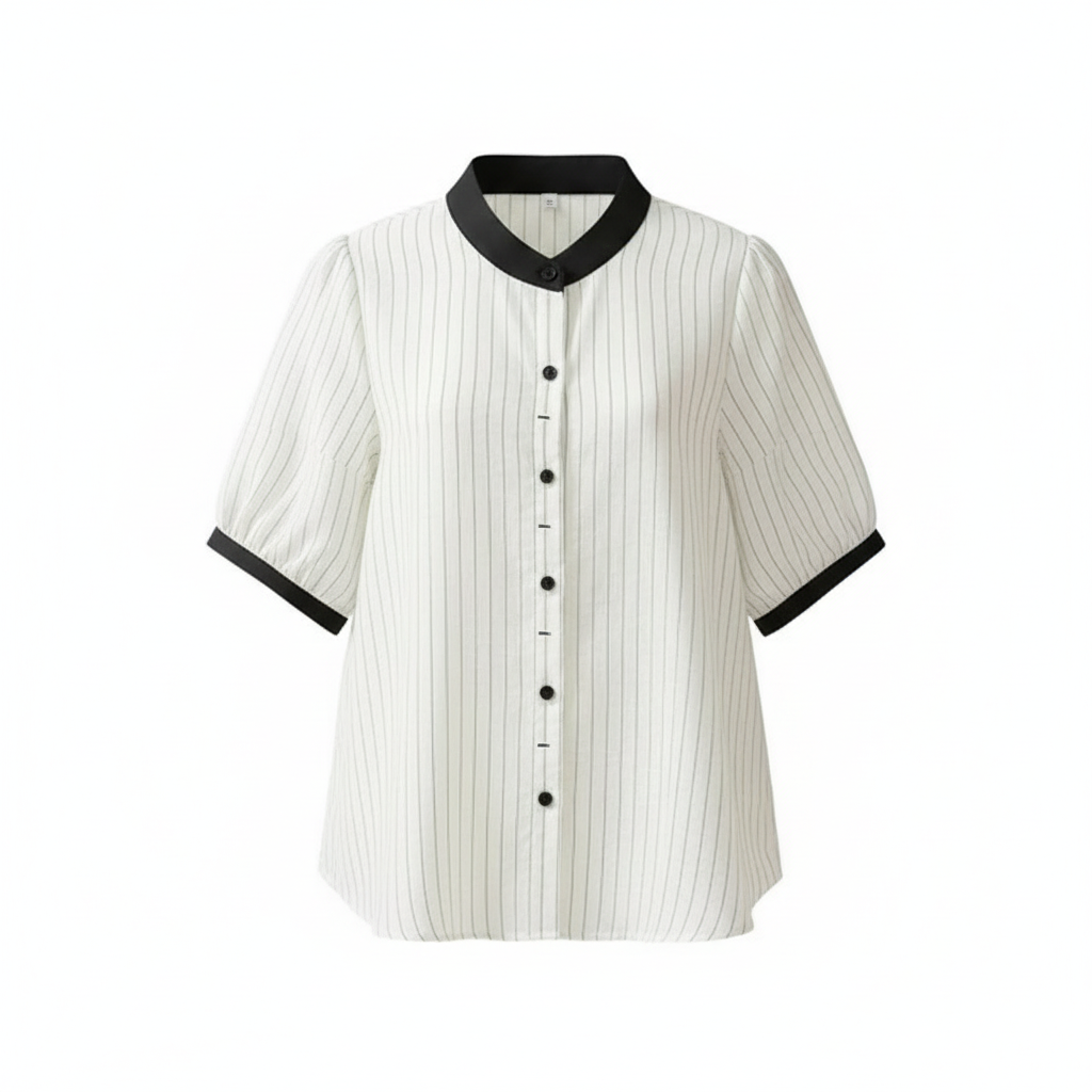 Boho Breeze – Youthful Puff Sleeve Asymmetric Chic Shirt