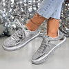 Sequin Hour Glam Lace Up Sneakers