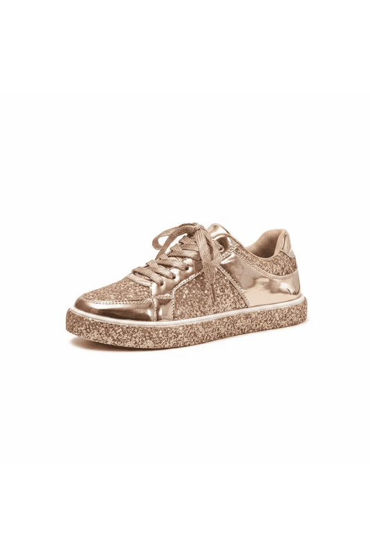 Sequin Hour Glam Lace Up Sneakers