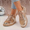 Sequin Hour Glam Lace Up Sneakers