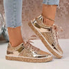 Sequin Hour Glam Lace Up Sneakers