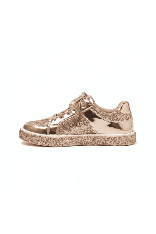 Sequin Hour Glam Lace Up Sneakers