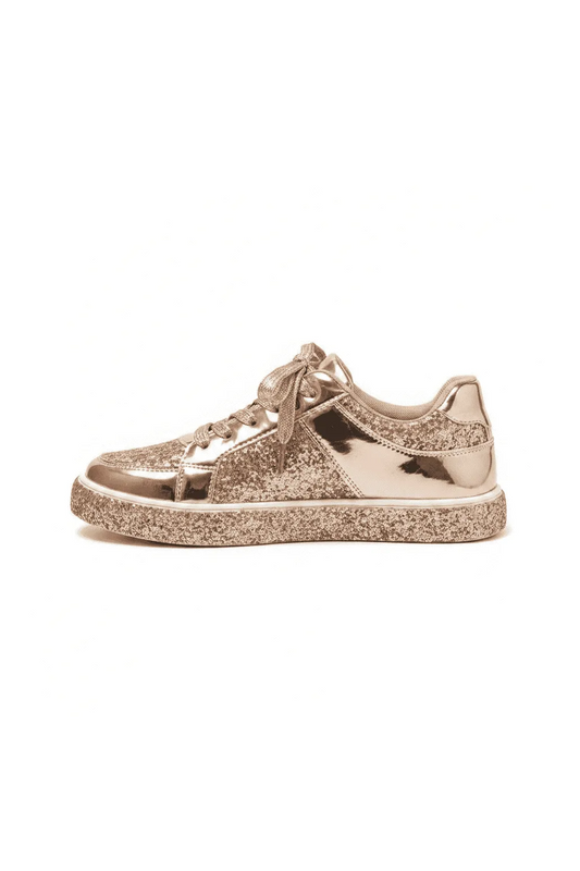 Sequin Hour Glam Lace Up Sneakers