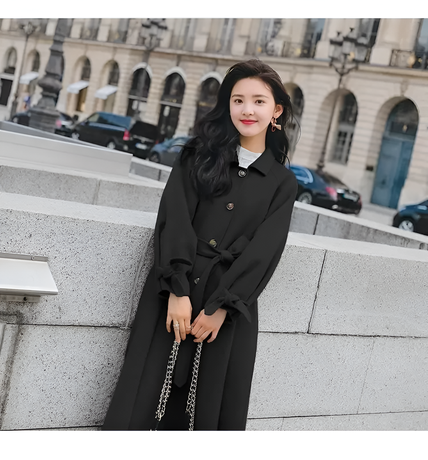 Mittellange Wolljacke für Damen 