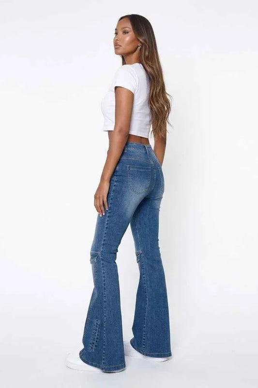 Side Street Cargo-Flare High-Rise Jeans
