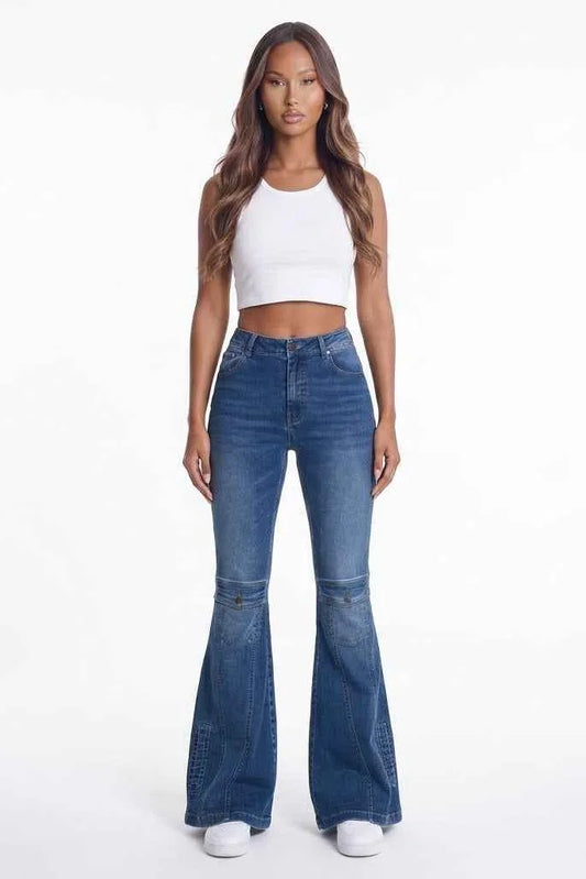 Side Street Cargo-Flare High-Rise Jeans