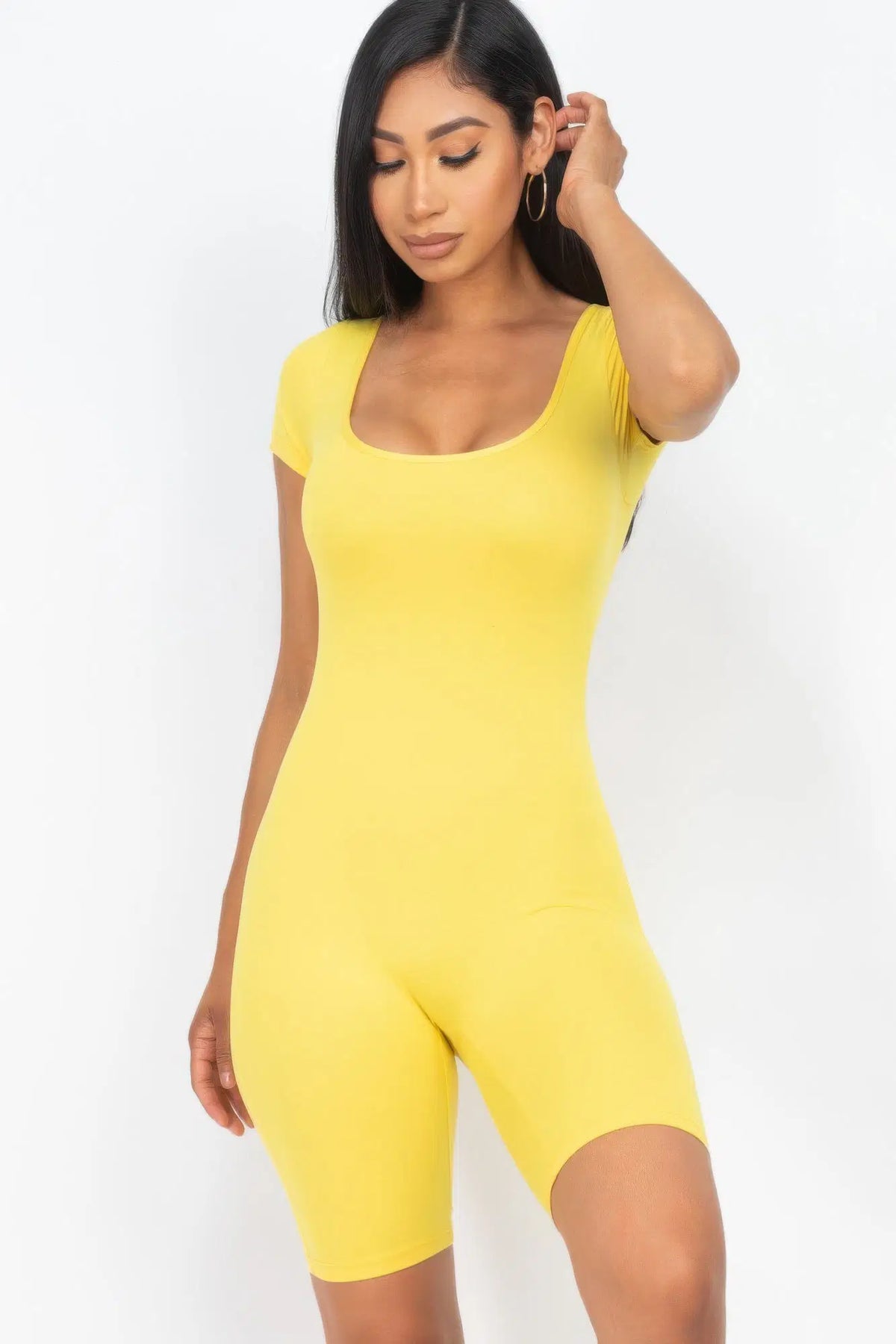 Soft Focus Scoop Neck Bodycon Romper