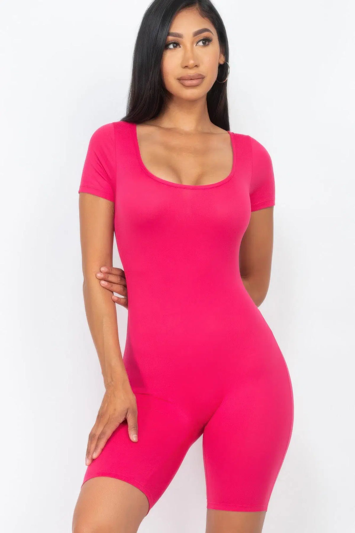 Soft Focus Scoop Neck Bodycon Romper