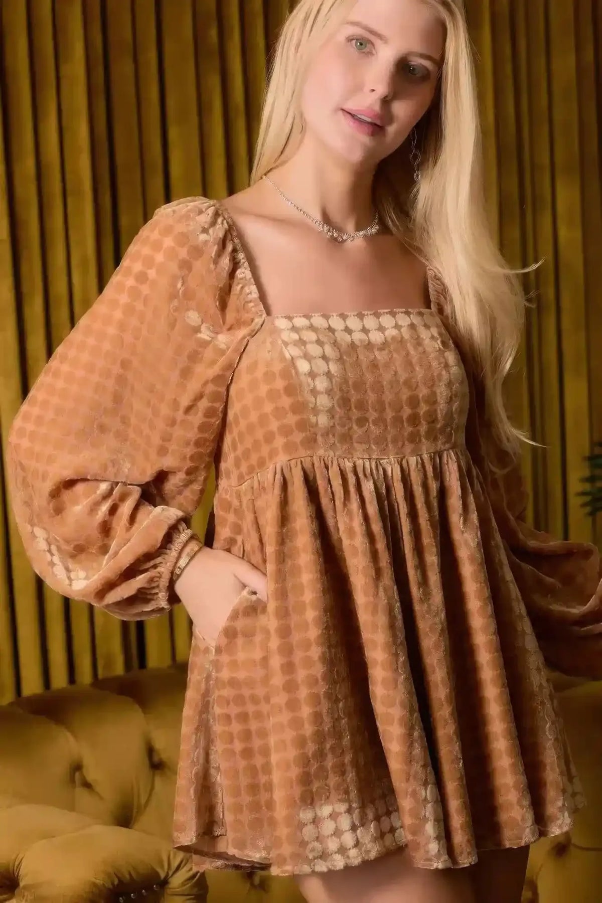 Soft Girl Uniform Velvet Flowy Romper