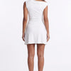 Soft Spoken, Hard to Forget Off-Shoulder Draped Mini Dress