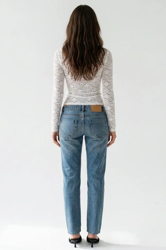 Sunday Crush Lace-Trim V-Neck Asymmetrical Top