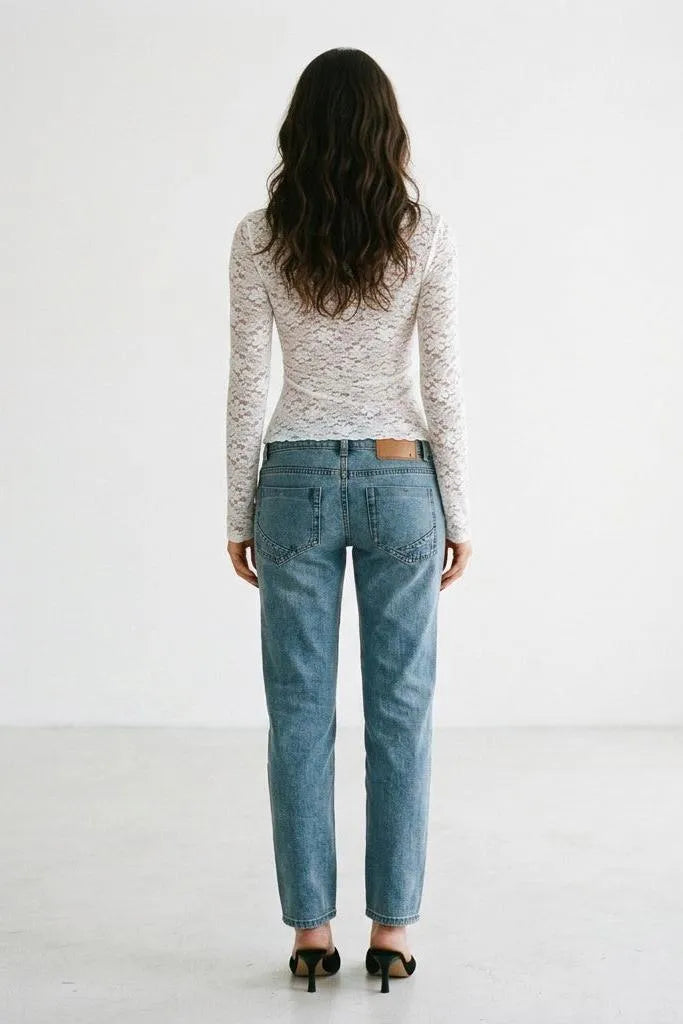 Sunday Crush Lace-Trim V-Neck Asymmetrical Top