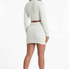 Sweet Talk Cable-Knit Cropped Sweater Skirt Set