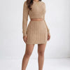 Sweet Talk Cable-Knit Cropped Sweater Skirt Set