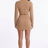 Sweet Talk Cable-Knit Cropped Sweater Skirt Set